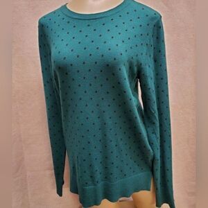Style & Co. Green Polka Dot Sweater in Size S